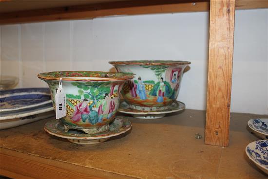 Two Chinese Canton-decorated flower pots, 19th century(-)